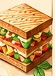 A grilled sandwich